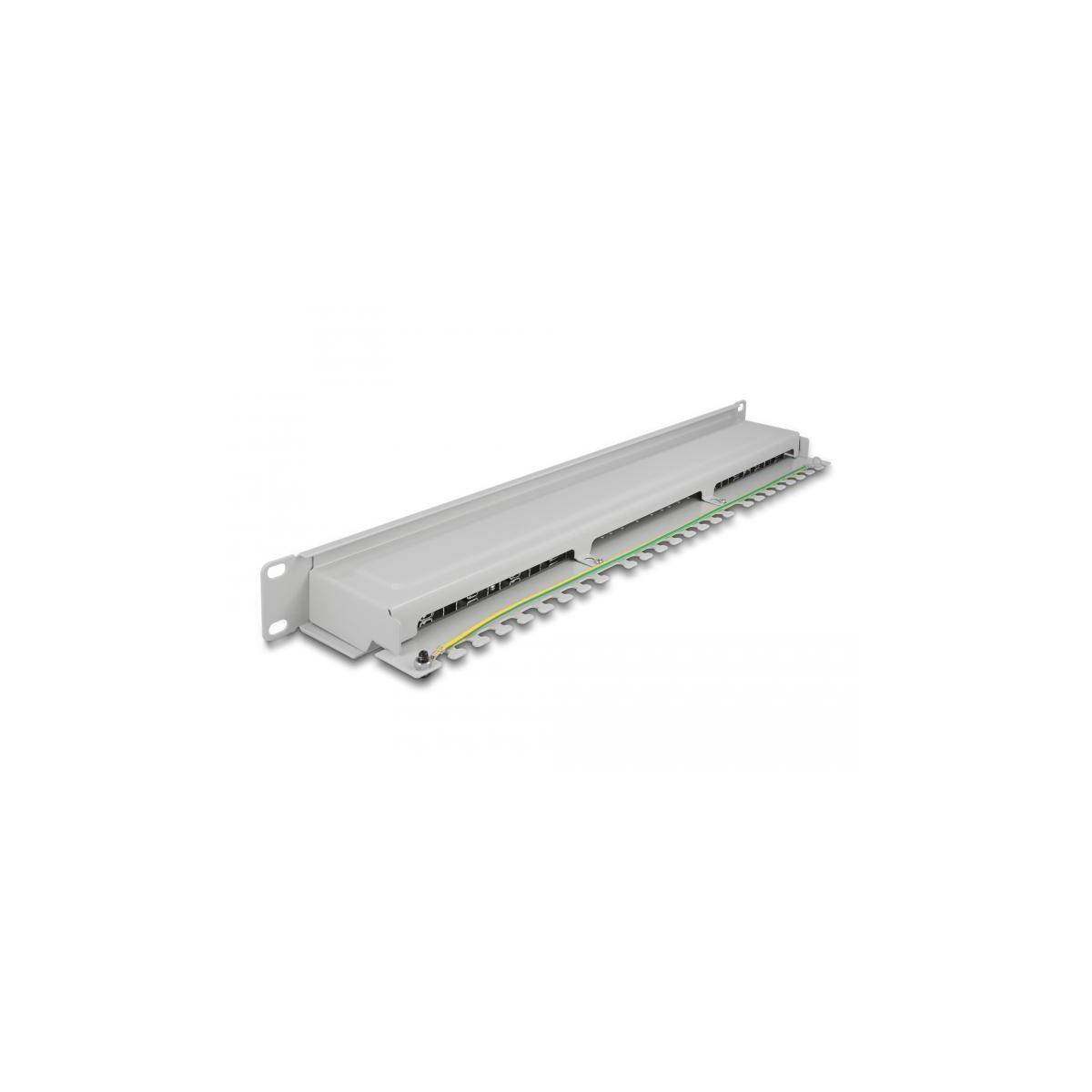 Delock 19″ Patch Panel 16 port Cat.6A 1U grey-1