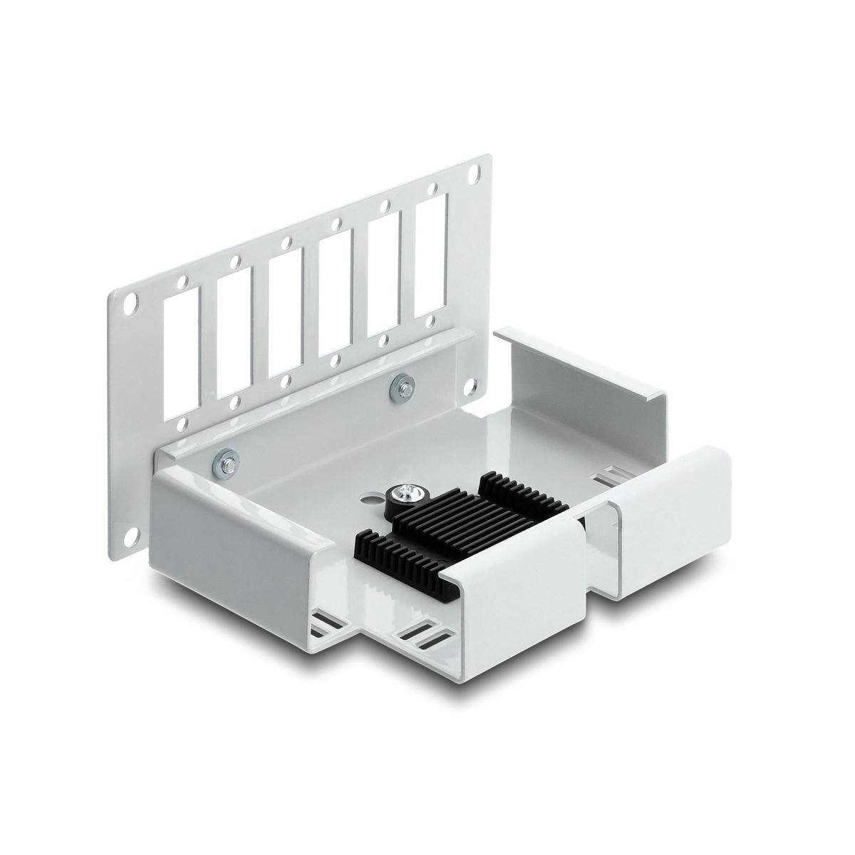 Delock Fiber Optic Patch Panel 6 port for SC Duplex or LC Quad grey metal for DIN rail mounting-1
