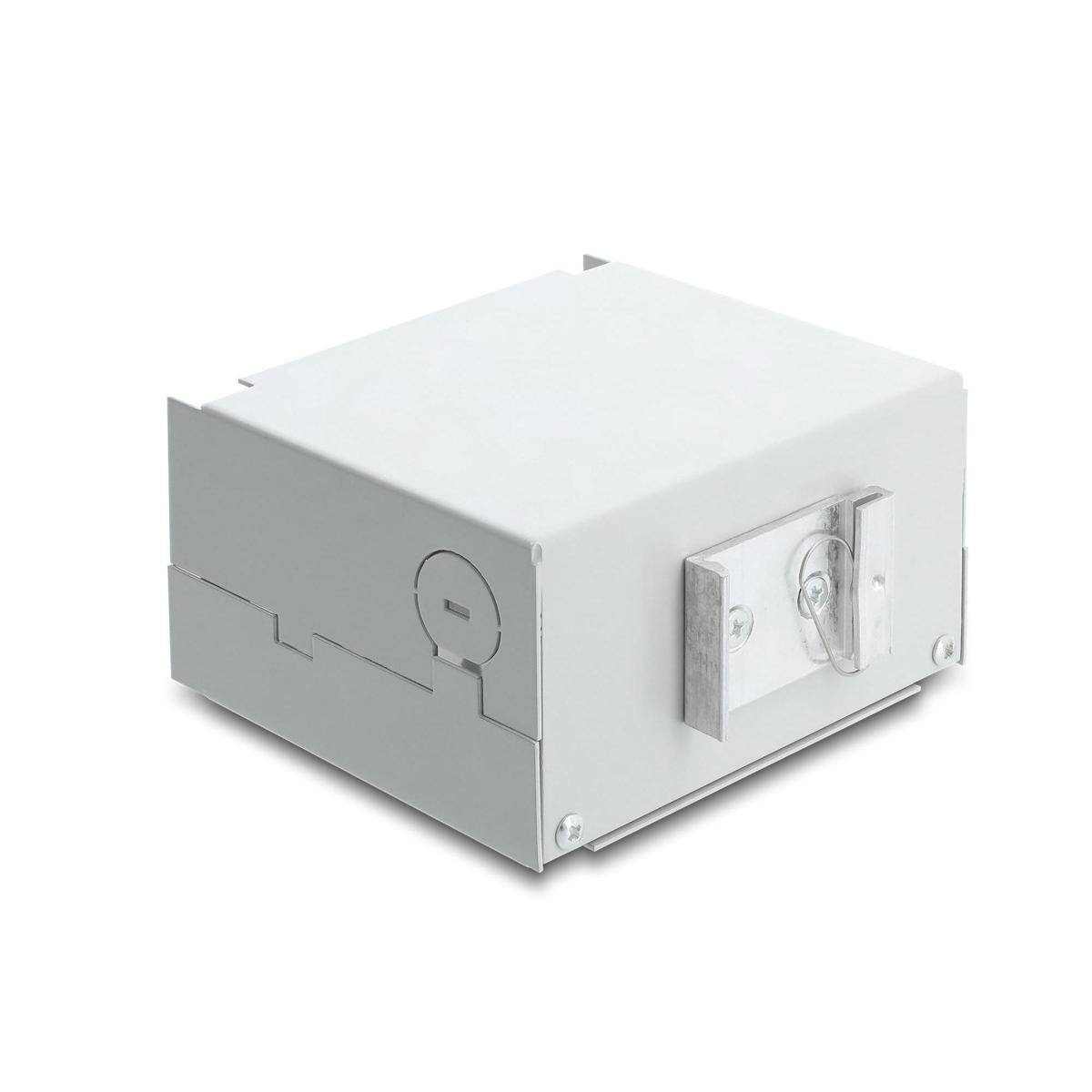 Delock Fiber Optic Patch Panel 6 port for SC Duplex or LC Quad grey metal for DIN rail mounting-2