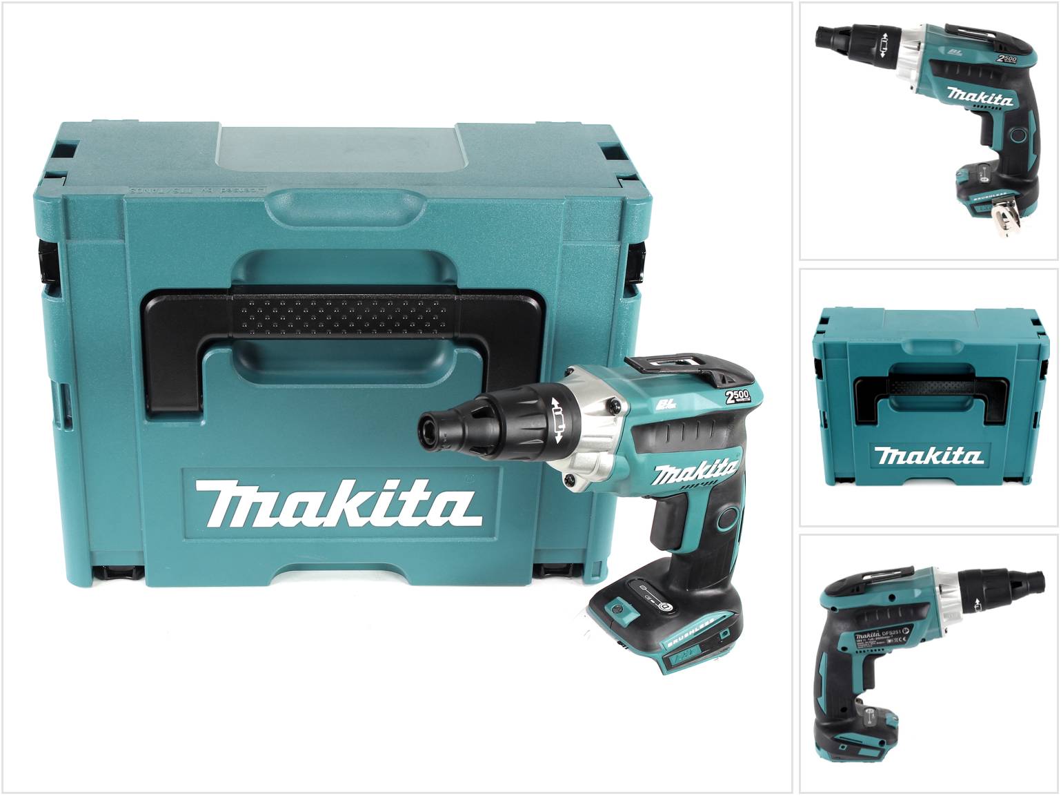 Makita DFS251ZJ 18 V Schroevendraaier (accu schroevendraaier)-0