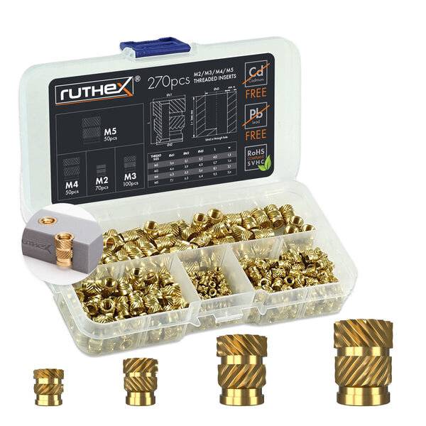 RUTHEX RX KASTEN - 3D Druck Gewindeeinsätze M2 M3 M4 M5 270 Stück-1