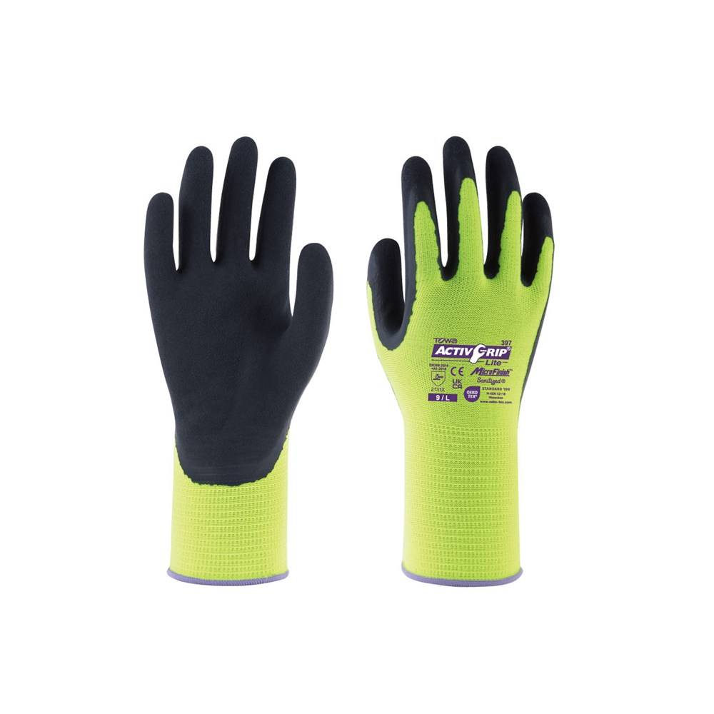 Werkhandschoen Towa Active Grip Geel Lite Mt.9-L-4