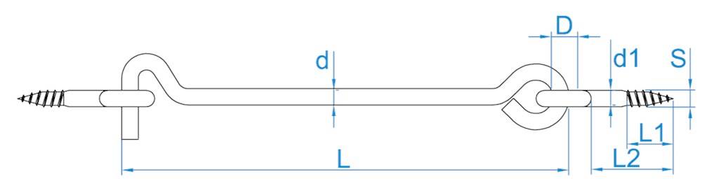 Windhaak 60 Verzinkt 800Mm. - 1 stuks-1