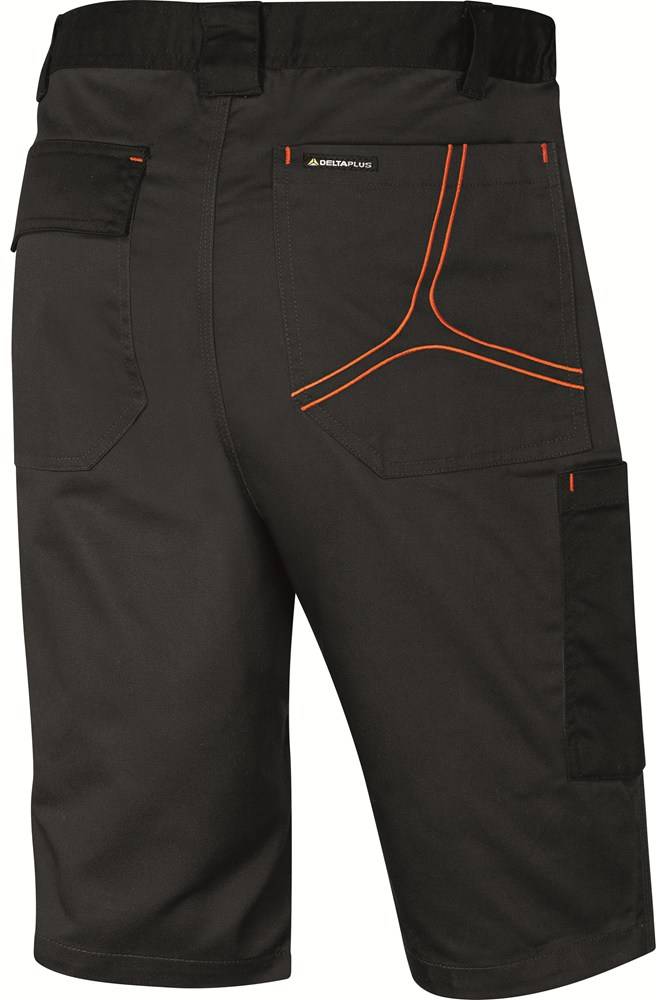 Korte Broek Deltaplus Zwart/Oranje Stretch Mt. S-1