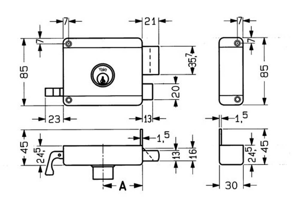 Oplegslot Cil. 634 Rs Dinls Dr.R1 D/N Yale 50 Mm.-1