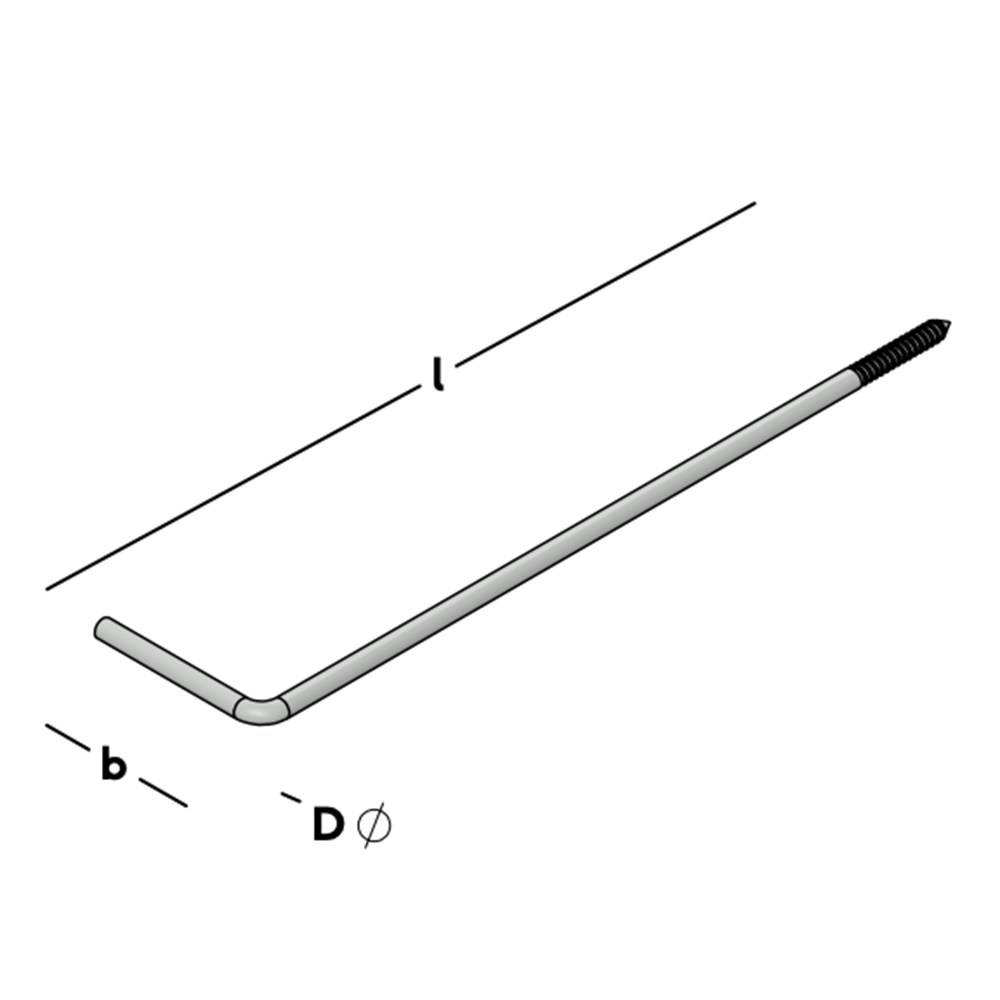 GB Kozijnanker 250X60x6 Mm. Draad Verzinkt - 100 stuks-1
