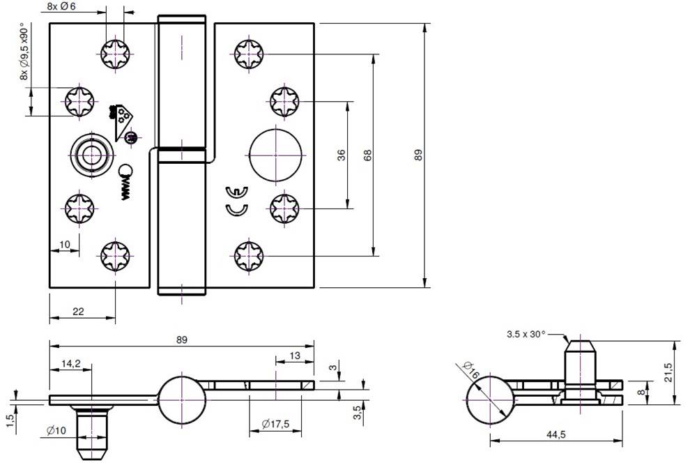IVANA Paumelle Verz. Vh Spf Gez 3401 89X89 Din Ls 44279-1