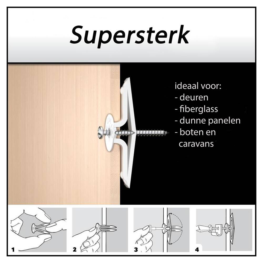 Hollewandpluggen Toggler Ta Tbv 3-6Mm Plaatdikte - 100 stuks-1