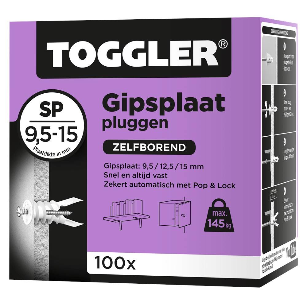 Gipsplaatplug Toggler Sp Zelfborend - 100 stuks-1