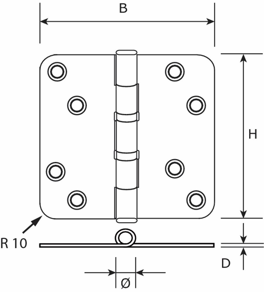 Scharnier Kogellager 89X89mm Rh 2.4Mm Rvs-1