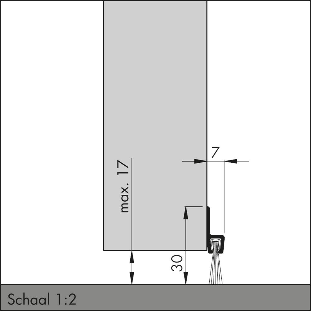 ELLEN Dorpelstrip Ibs31 Borstel 300Cm Elton Ongeboord-0