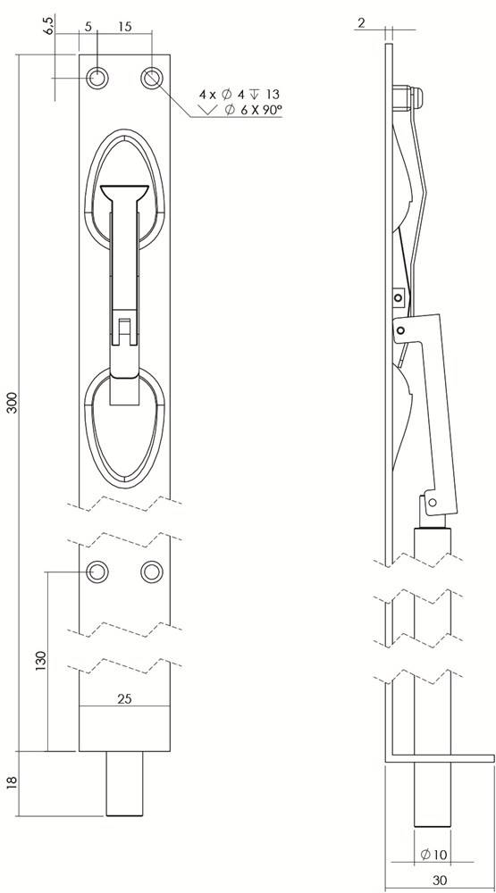 Ivana Necosteel Rvs Kantschuif 404 25X300mm 47524-1