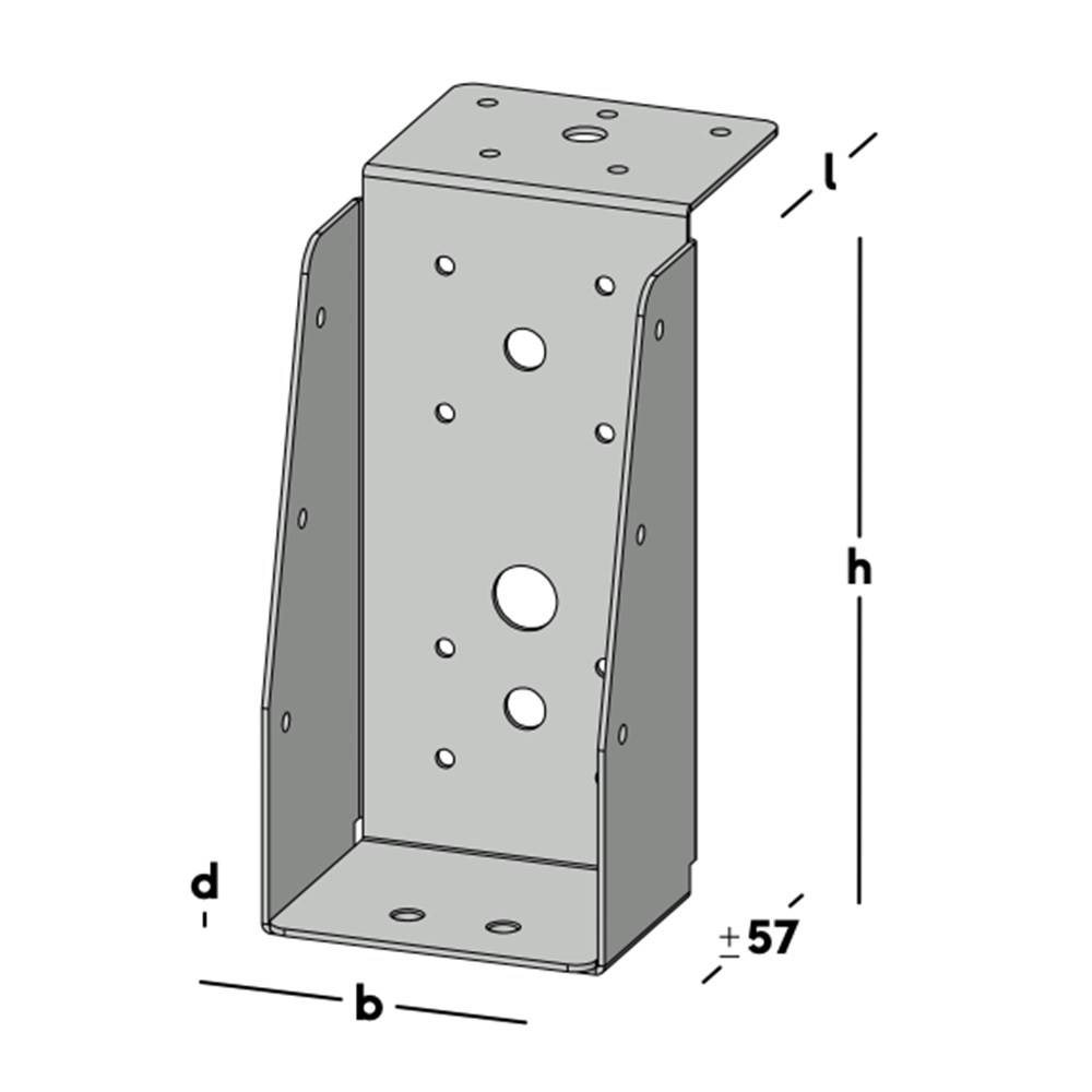 GB Enkele Balkdrager Lange Lip Verzinkt 71X146mm-1