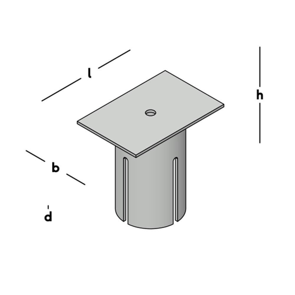 GB Dookgatanker Verzinkt Hoog 60Mm Rond 40Mm-2