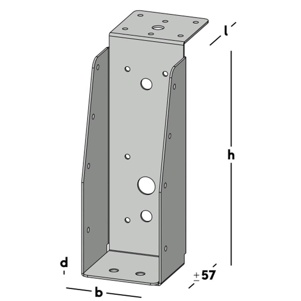 GB Enkele Balkdrager Lange Lip Verzinkt 59X171mm-1
