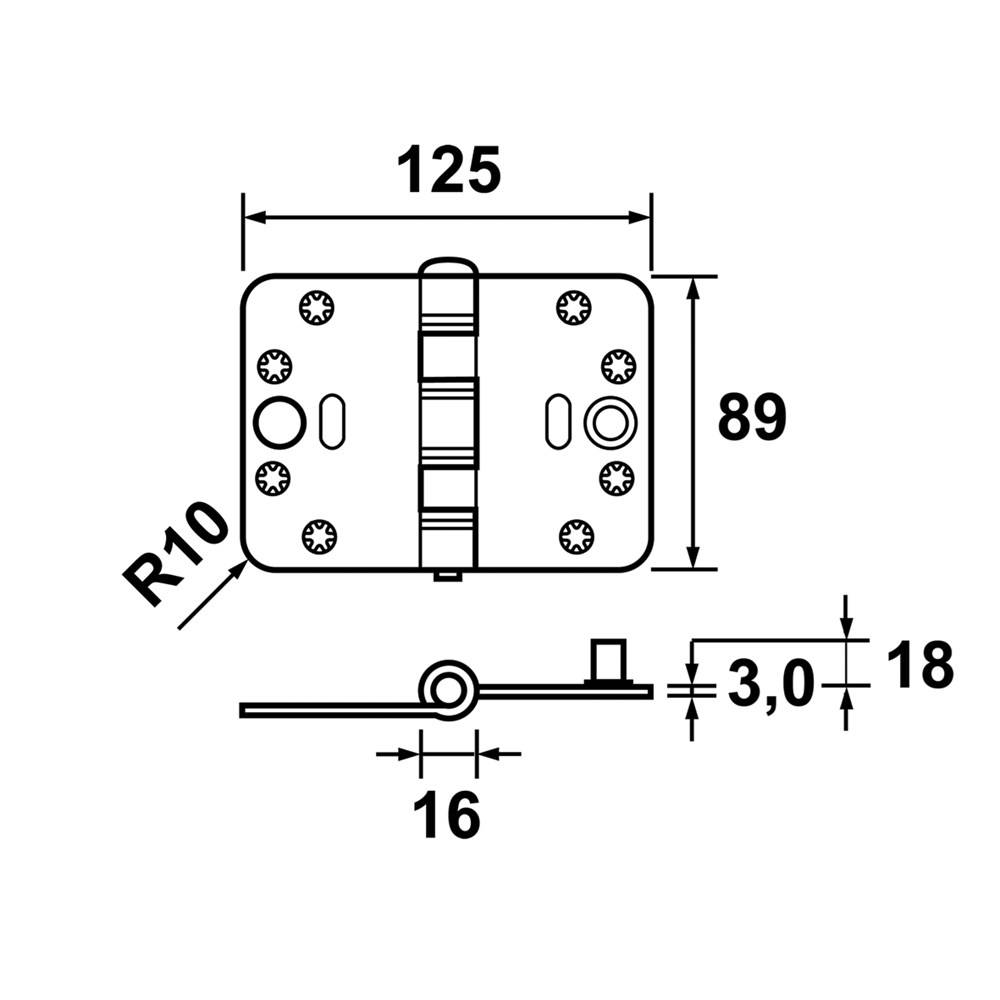 AXA Scharnier Smart-Easyfix 89X125 /3Mm /Skg***/Gemont.-2