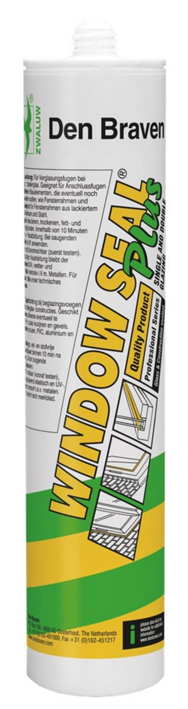 Zwaluw Window Seal Plus Beglazingskit Wit 310Ml