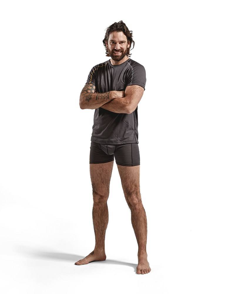 Blakläder Boxershort 100% Merino Xlight Donkergrijs / Geel Xl-4