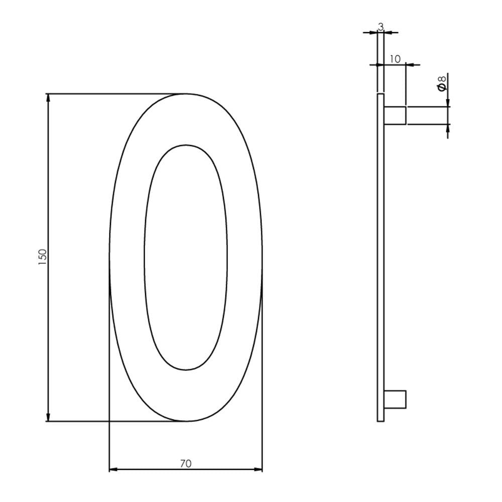 Ivana Necosteel Rvs Huiscijfer 380 0 150Mmhoog 47505-1