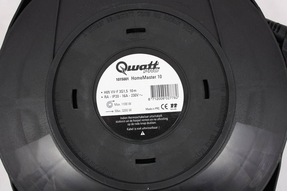 Kabelhaspel Qwatt Pro 1015001 Homemaster 10Mtr.3X1.5-3