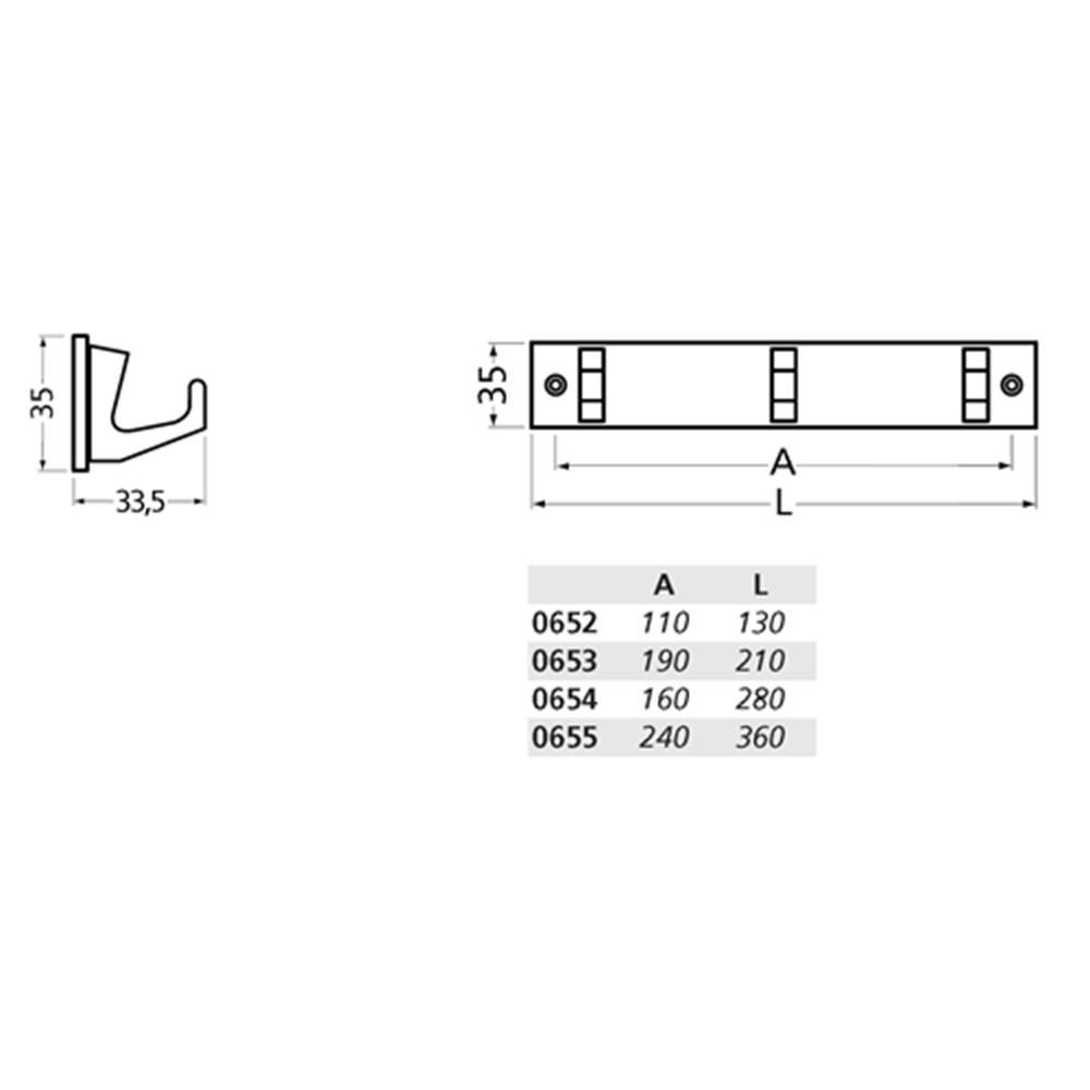 Handdoekrek 655 M/5-Haken Hermeta-2