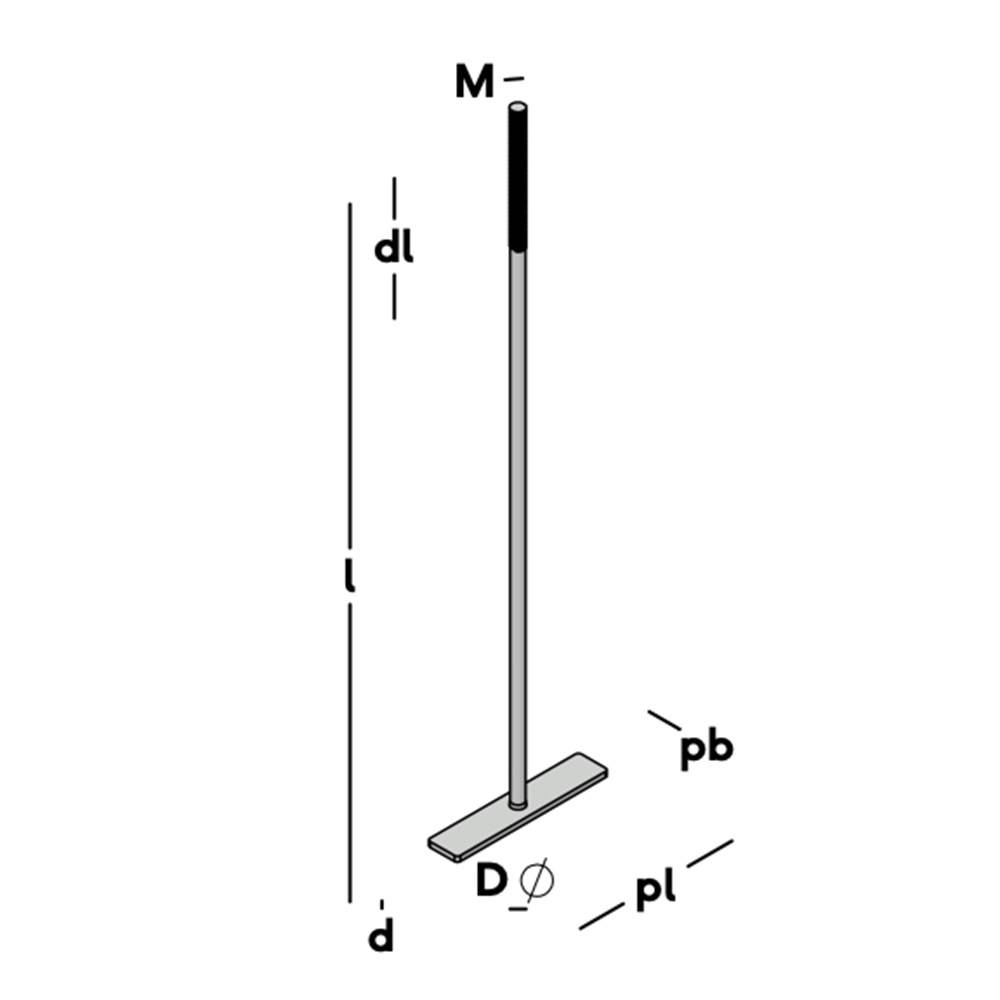 GB Muurplaatanker M12x600mm Verz M/Plaat Zonder Moer-1