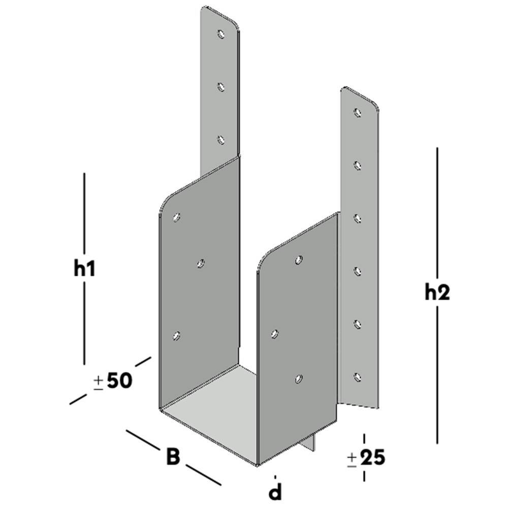 GB Raveeldrager Met Strip Verzinkt 59X190 (110) Mm-1