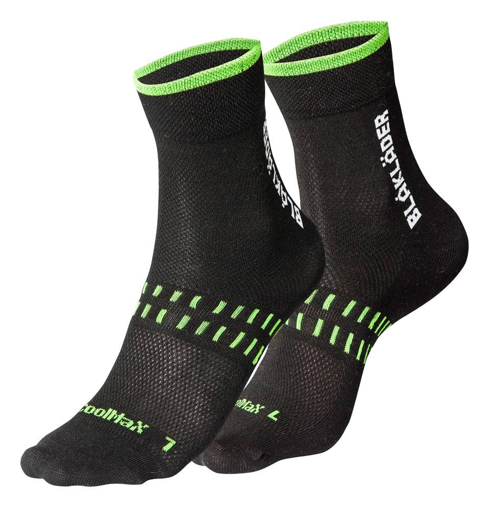 Blakläder Dry Sokken 2-Pack Zwart / Neongroen 36-39-1