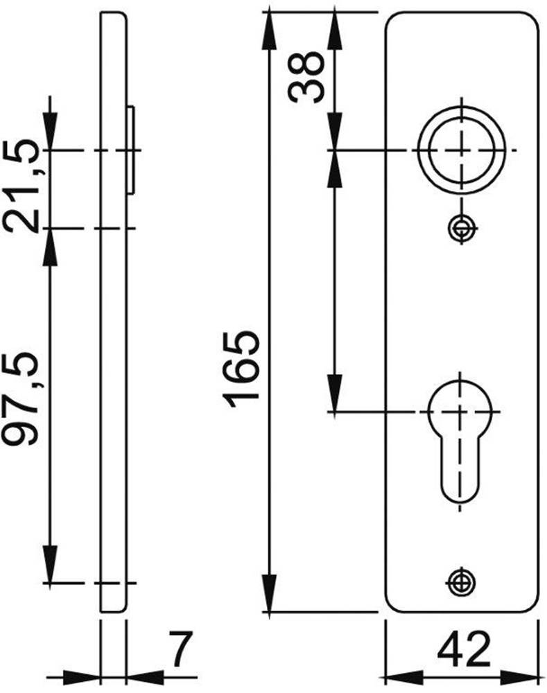 Kortschild 202Kp Hoppe F1 Pc 55Mm.-1