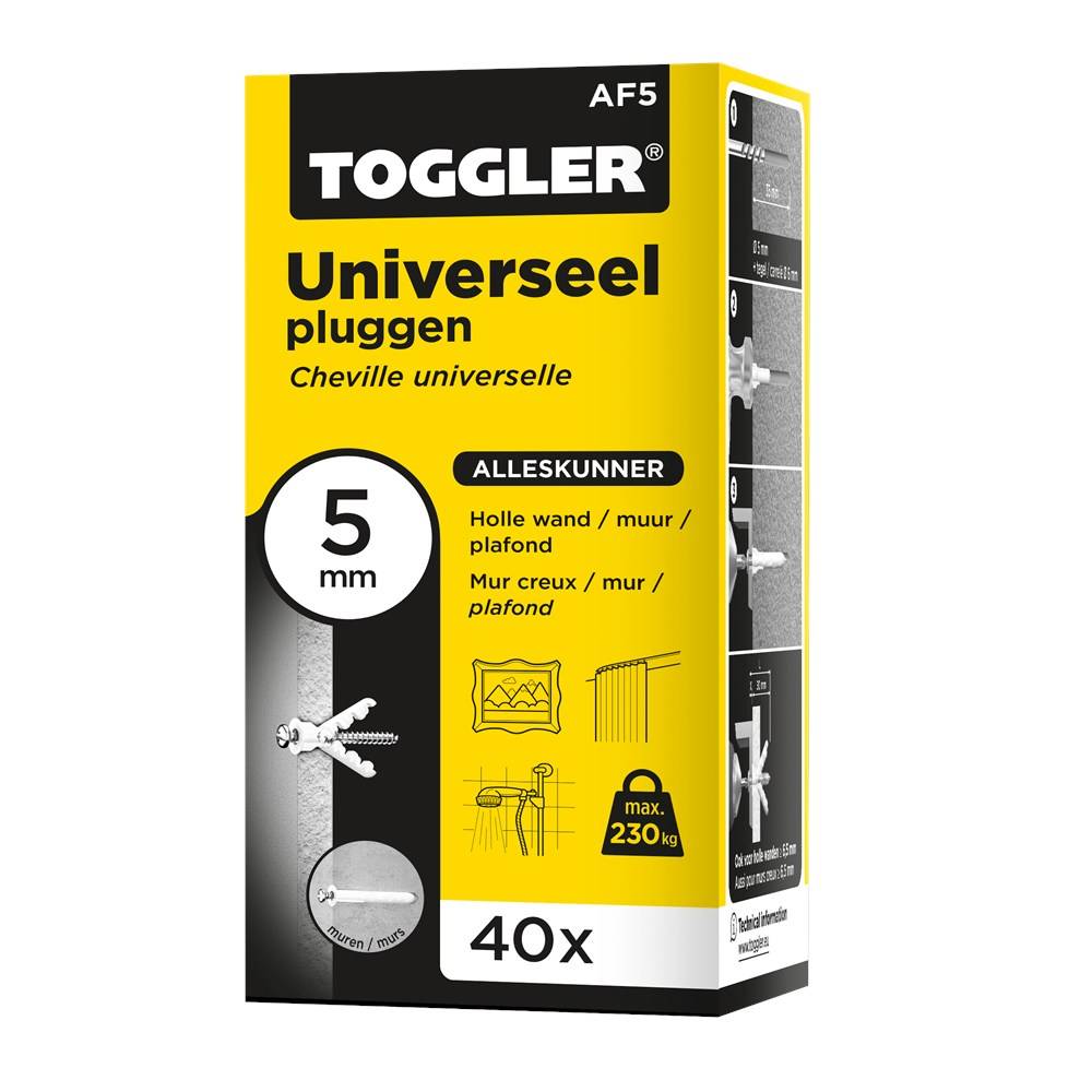 TOGGLER Universeel Plug Alligator Af5 M/ Flens Doos 40 Stuks-3
