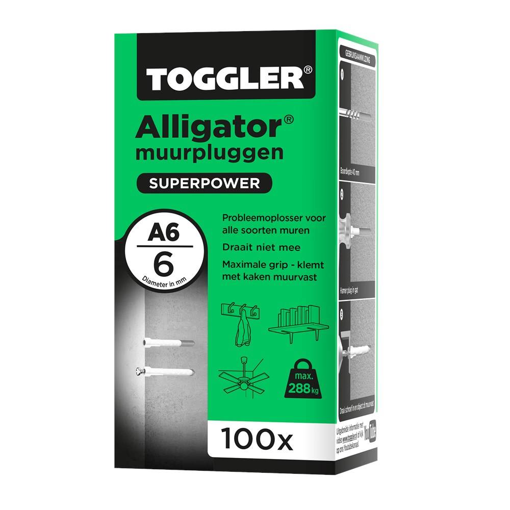 TOGGLER Pluggen Alligator A6 6Mm - 100 stuks-1