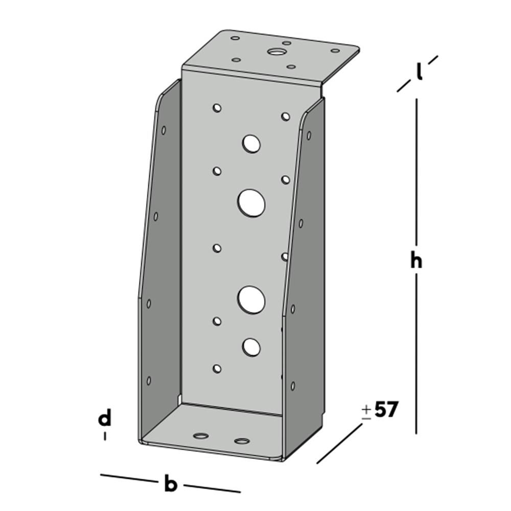GB Enkele Balkdrager Lange Lip Verzinkt 71X171mm-2