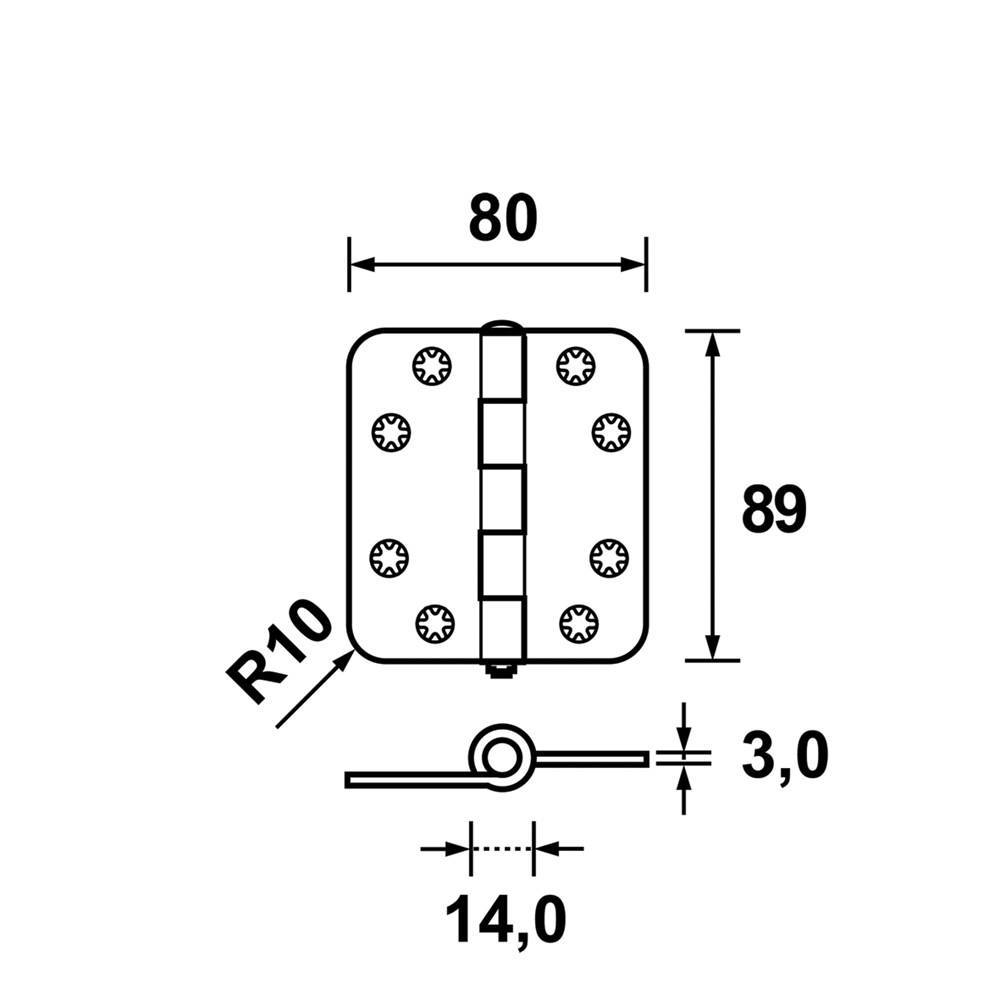AXA Scharnier Normaal Galv Rh 89X79 3Mm Los Stenman-2