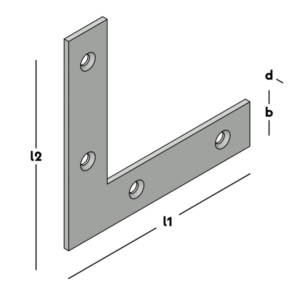 Raamhoek Recht Verzinkt 80X80mm 17X1,5Mm Gb-1