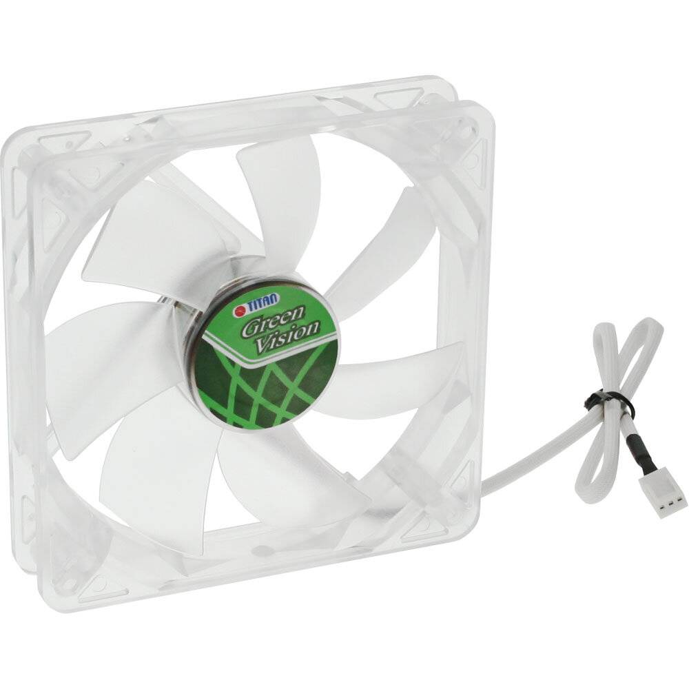 Titan Green Vision ventilator (case fan) voor in de PC met Z-Axis lager en super stil - 120 x 120 x 25 mm-2