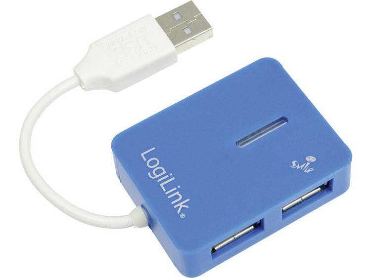 4 poorten USB 2.0 hub LogiLink UA0136 Blauw
