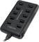 Een zwarte USB-hub met 10 USB-poorten, geschikt voor het aansluiten van meerdere apparaten tegelijkertijd. Merknaam is zichtbaar.