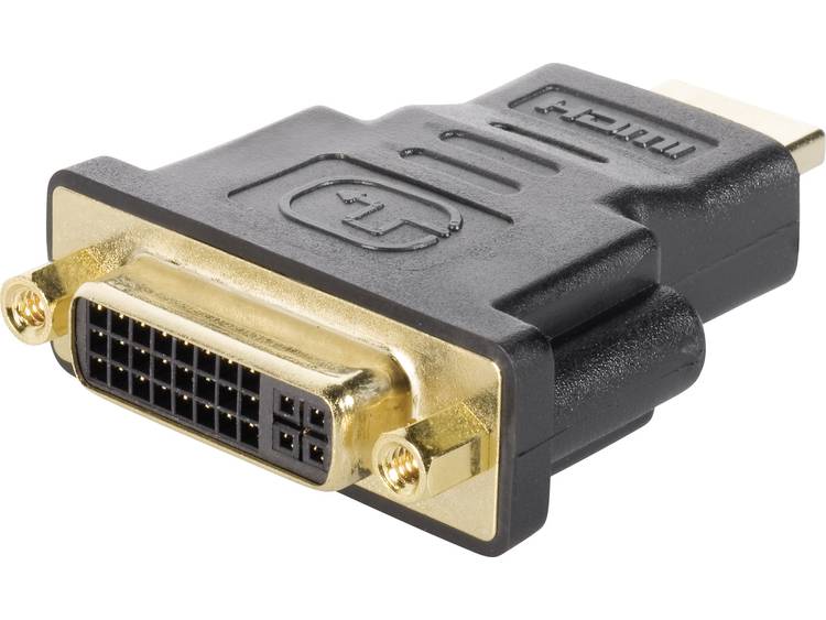 HDMI-DVI Adapter [1x HDMI-stekker => 1x DVI-bus 24+5-polig] Zwart