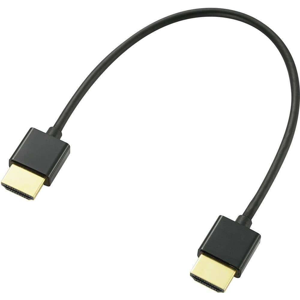SpeaKa Professional HDMI Aansluitkabel HDMI-A stekker, HDMI-A stekker 0.20 m Zwart SP-9076308 Audio Return Channel (ARC), Vergulde steekcontacten HDMI-kabel