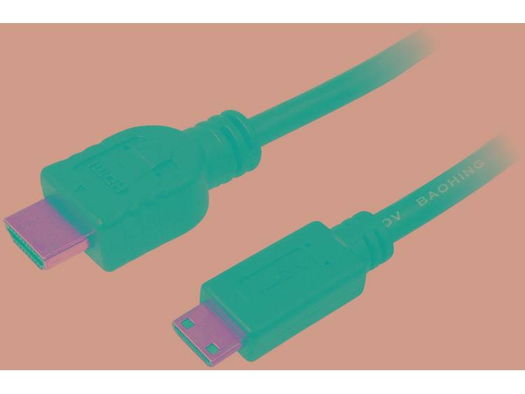 LogiLink HDMI Aansluitkabel [1x HDMI-stekker <=> 1x HDMI-stekker C mini] 1.50 m Zwart