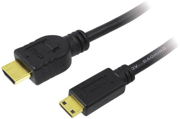 LogiLink CH0022 HDMI-kabel HDMI Aansluitkabel HDMI-A-stekker, HDMI-mini-C-stekker 1.50 m Zwart 4K UHD, Audio Return Channel (ARC), Vergulde steekcontacten