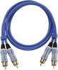 Cinch Audio Aansluitkabel [2x Cinch-stekker - 2x Cinch-stekker] 1.00 m Blauw Vergulde steekcontacten Oehlbach BEAT!
