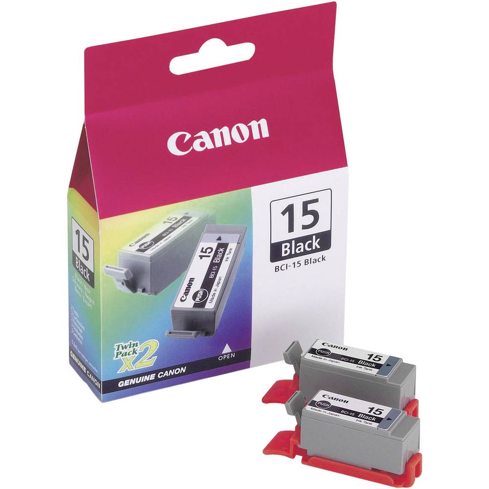 Canon Cartridge BCI-15bk x2 Origineel 2-pack Zwart 8190A002 Cartridge set van 2