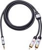 Oehlbach i-Connect J-35/R Cinch / Jackplug Audio Aansluitkabel [2x Cinch-stekker - 1x Jackplug male 3,5 mm] 3.00 m Zwart Vergulde steekcontacten