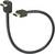 Een zwarte HDMI-kabel met twee goudkleurige stekkers aan de uiteinden, flexibel gebogen.