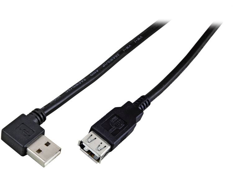 USB 2.0 Verlengkabel [1x USB 2.0 stekker A 1x USB 2.0 bus A] 1.80 m Zwart