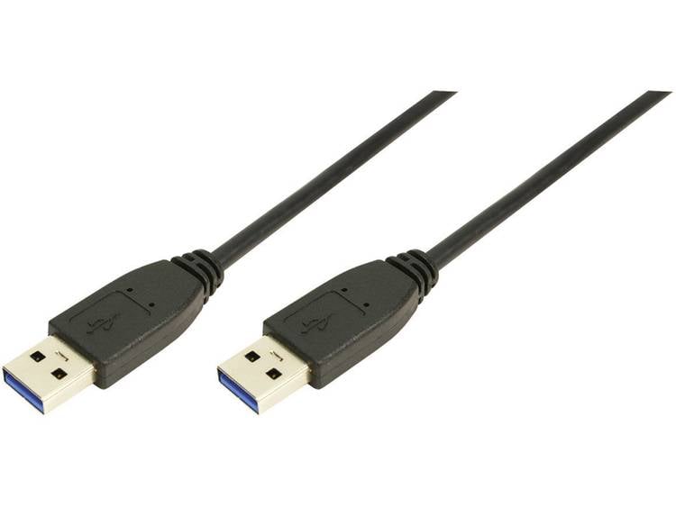 LogiLink USB 3.0 Aansluitkabel [1x USB 3.0 stekker A 1x USB 3.0 stekker A] 1 m Zwart