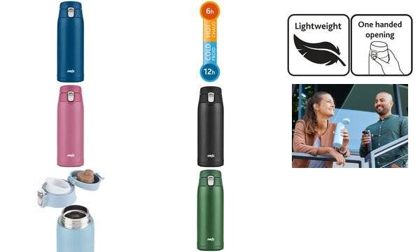 REIS MUG light thermomok zwart mat 0,4 liter met klapdeksel-1