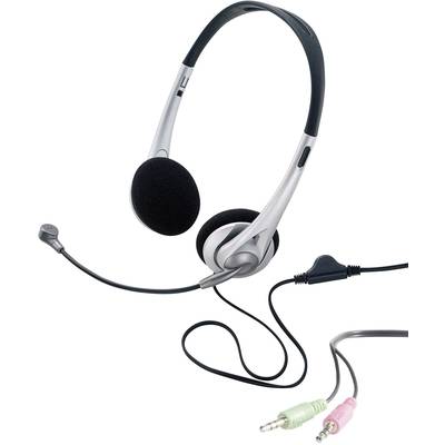  TW-218 On Ear headset  Computer Kabel Stereo Zwart, Zilver  Volumeregeling
