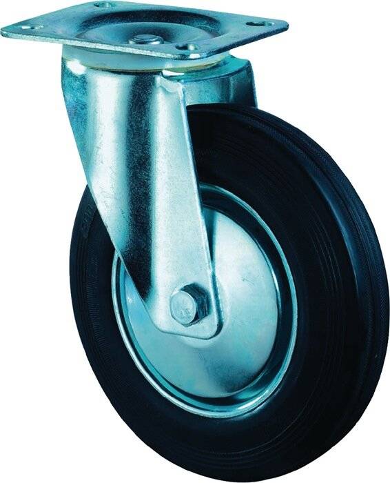 BS Rollen Zwenkwiel 80Mm Rubber Zwart-5